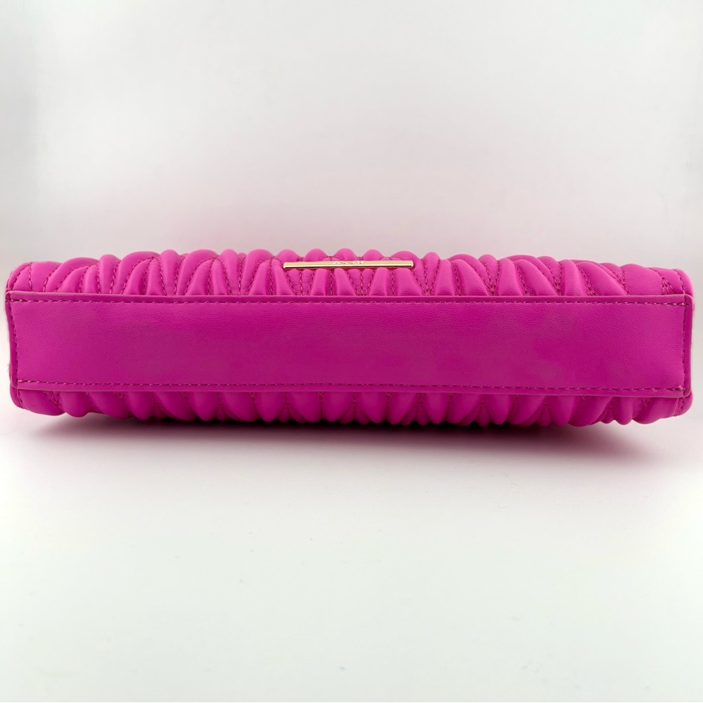 Aldo Hot Pink Quilted Chain Shoulder Bag w/ Coin Pouch & Removable Guitar Strap - Picture 6 of 10